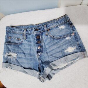 Nobody cut off denim shorts relaxed fit rolled hem sz 26
